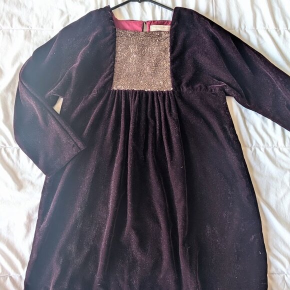 Zara Girls velvet dress with gold sequin Size: 13/14 - Picture 1 of 8